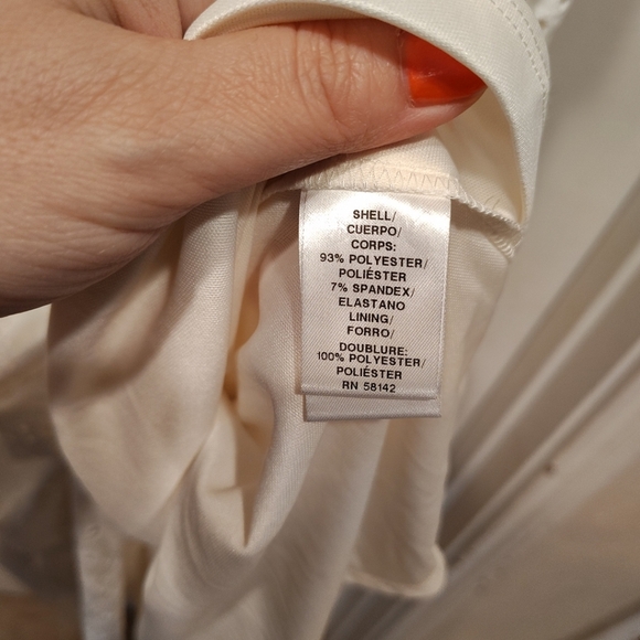 London Times NWT Women's Ivory Eyelet Ruffle Hem Faux Wrap Dress 18W Wedding - Picture 6 of 8